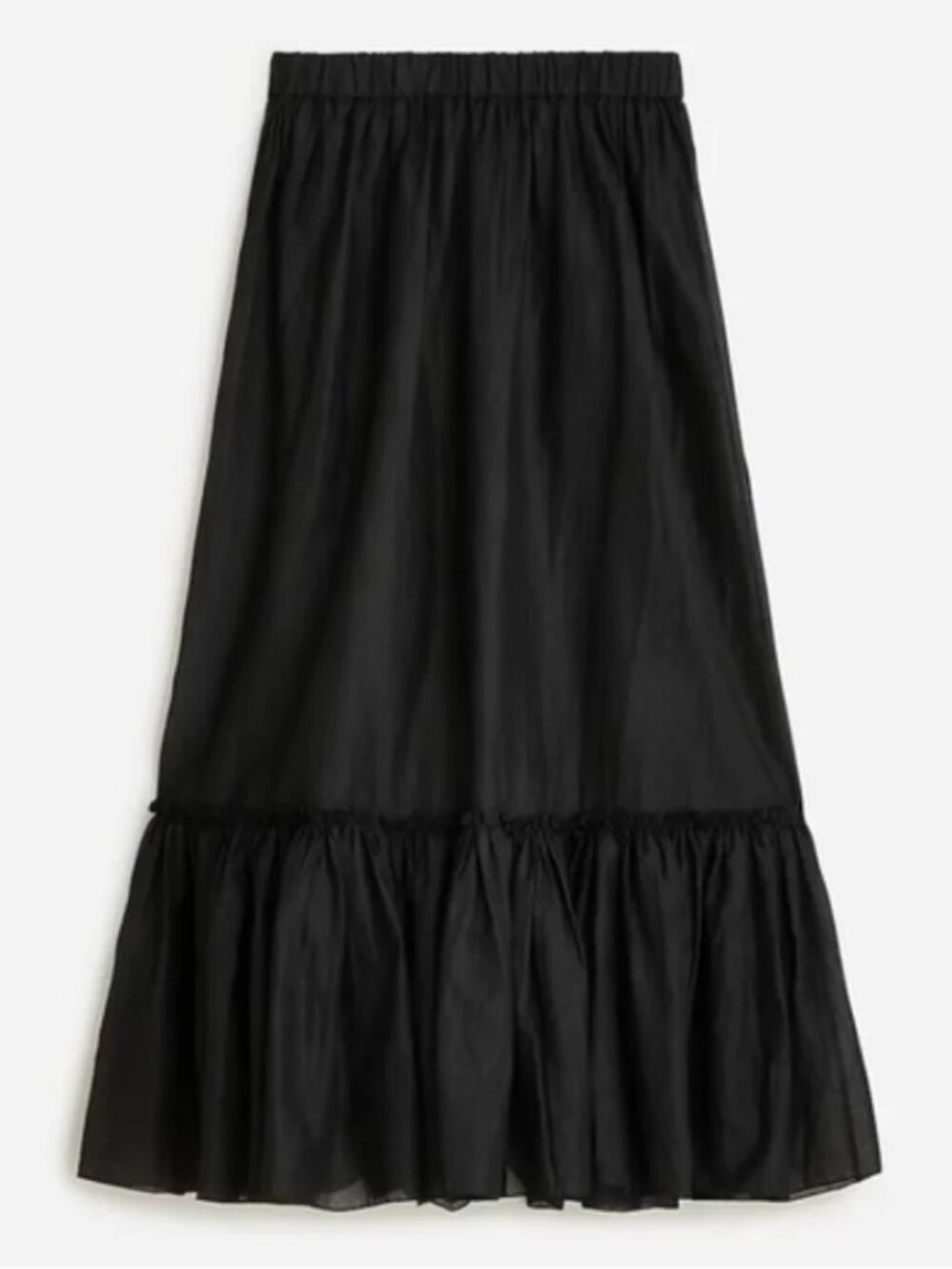 J. Crew Amelia Maxi Skirt in Crinkle Cotton Black Size XXS